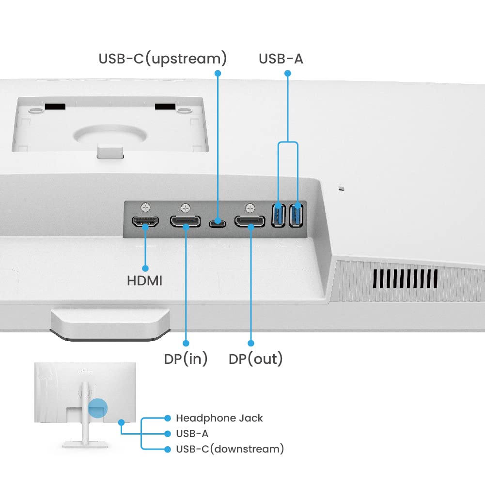 BenQ GW3290QT 31.5" IPS 2k QHD Monitor| USB-C(65W PD)| Coding Mode| 99%sRGB|Daisy Chain| Height Adjust| 75Hz| Eye Safe Certified| Brightness Intelligence| Noise Filter Speaker| HDMI|DP|USB Hub (White)