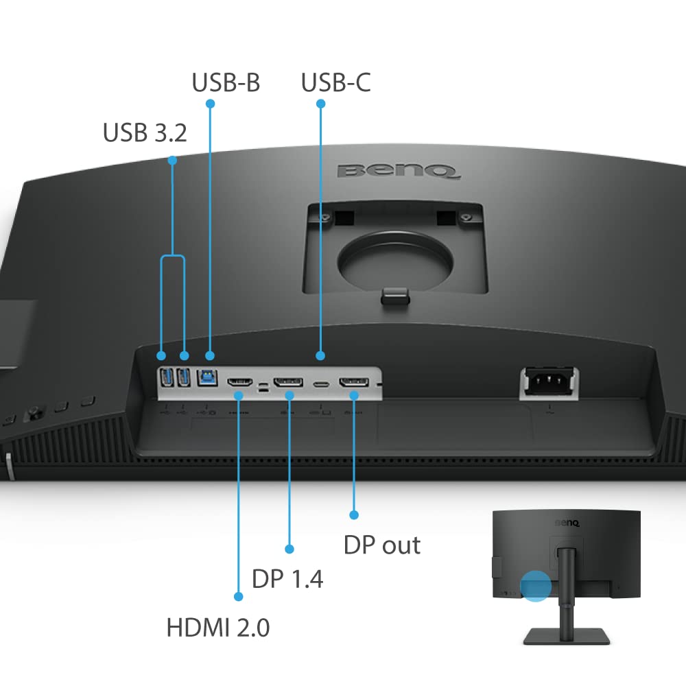 BenQ PD2506Q 25"(63Cm) 2K IPS QHD HDR10 Monitor| 95% P3| 100% sRGB| 100% Rec. 709| Pantone Skintone Validated| Daisy Chain|CAD/CAM|Animation Mode|Color Accurate|Auto Pivot|HDMI|DP|USB-C(65W)(Black)