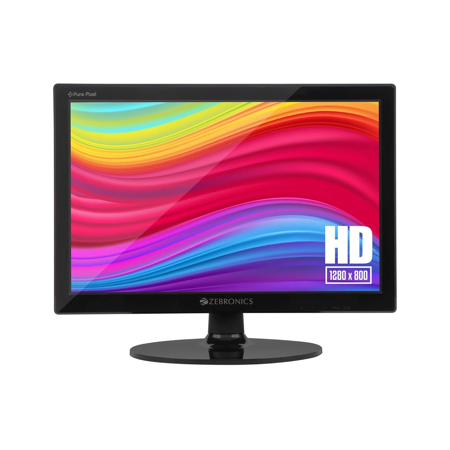 ZEBRONICS Zeb-V16HD LED Monitor with15.4 with Supporting HDMI, has VGA Input, HD 1280 x 800 Pixels, Glossy Panel, Slim Feature and Wall mountable.