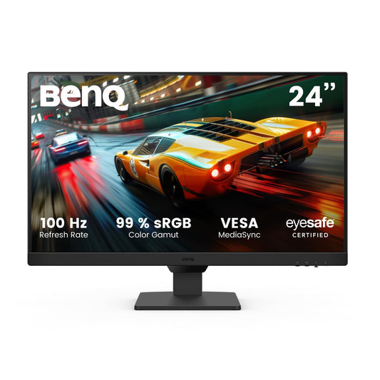 BenQ GW2490 23.8” 1080p FHD IPS Monitor| 100Hz|99%sRGB|Eye-careU|Dual HDMI|Display Port|Bezel-less|Eyesafe|VESA MediaSync| Brightness Intelligence|Low Blue Light+| Speakers|VESA Wall mountable(Black)