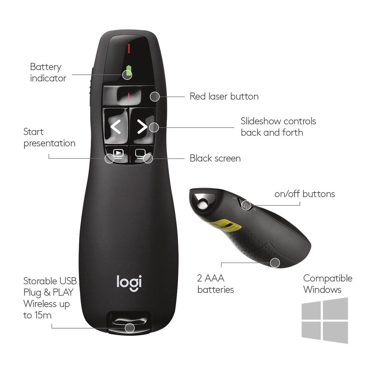 Logitech Wireless Presenter R400 (Black)