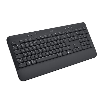 Logitech Signature K650 Wireless Keyboard with Wrist Rest, Full-Size, BLE Bluetooth or Logi Bolt USB Receiver