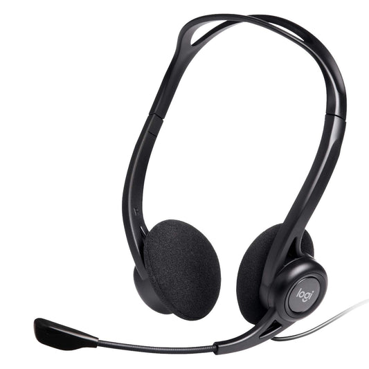 Logitech H370 USB Stereo Wired Over Ear Headphones with mic, in-Line Controls, Adjustable Headband, PC/Mac/Laptop - Black