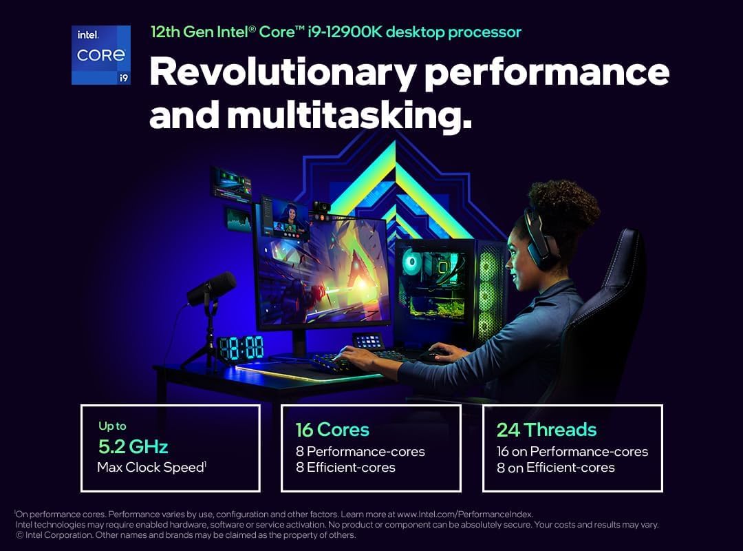 Intel Core i9-12900KF Desktop Processor16 (8P+8E) Cores up to 5.2 GHz Unlocked LGA1700 600 Series Chipset 125W