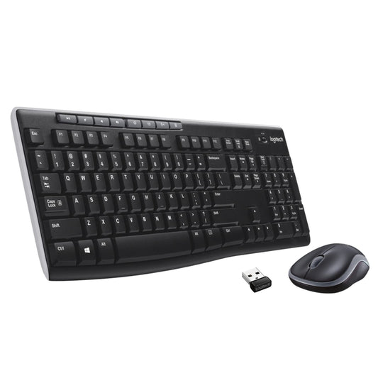 Logitech MK275 USB Wireless Keyboard and Mouse Set for Windows, 2.4 GHz Wireless, Compact Wireless Mouse, 8 Multimedia & Shortcut Keys, 2-Year Battery Life, PC/Laptop - Black