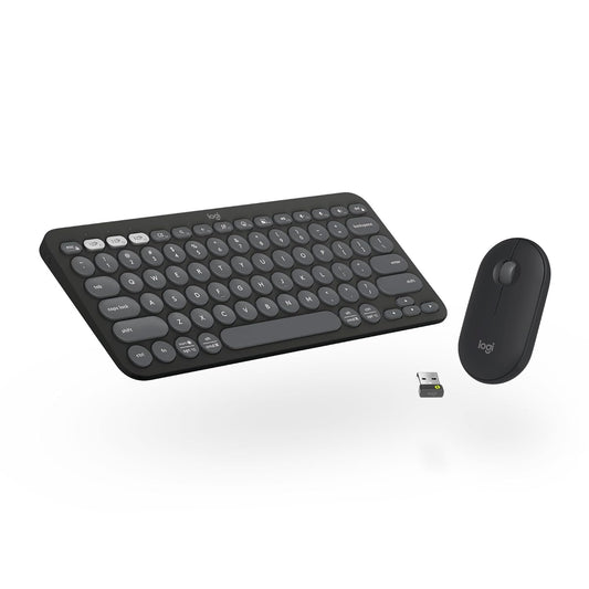 Logitech Pebble 2 Combo, Wireless Keyboard and Mouse, Quiet and Portable, Customisable, Logi Bolt, Bluetooth, Easy-Switch for Windows, macOS, iPadOS, Chrome