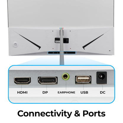 ZEBRONICS A27FHD LED, Gaming Monitor, 27 inch (68.58cm), 300 nits, 165hz, Slim Design, FHD, 1080p, Wall Mountable, HDMI, DisplayPort, USB Port, Metal Stand, Built-in Speakers
