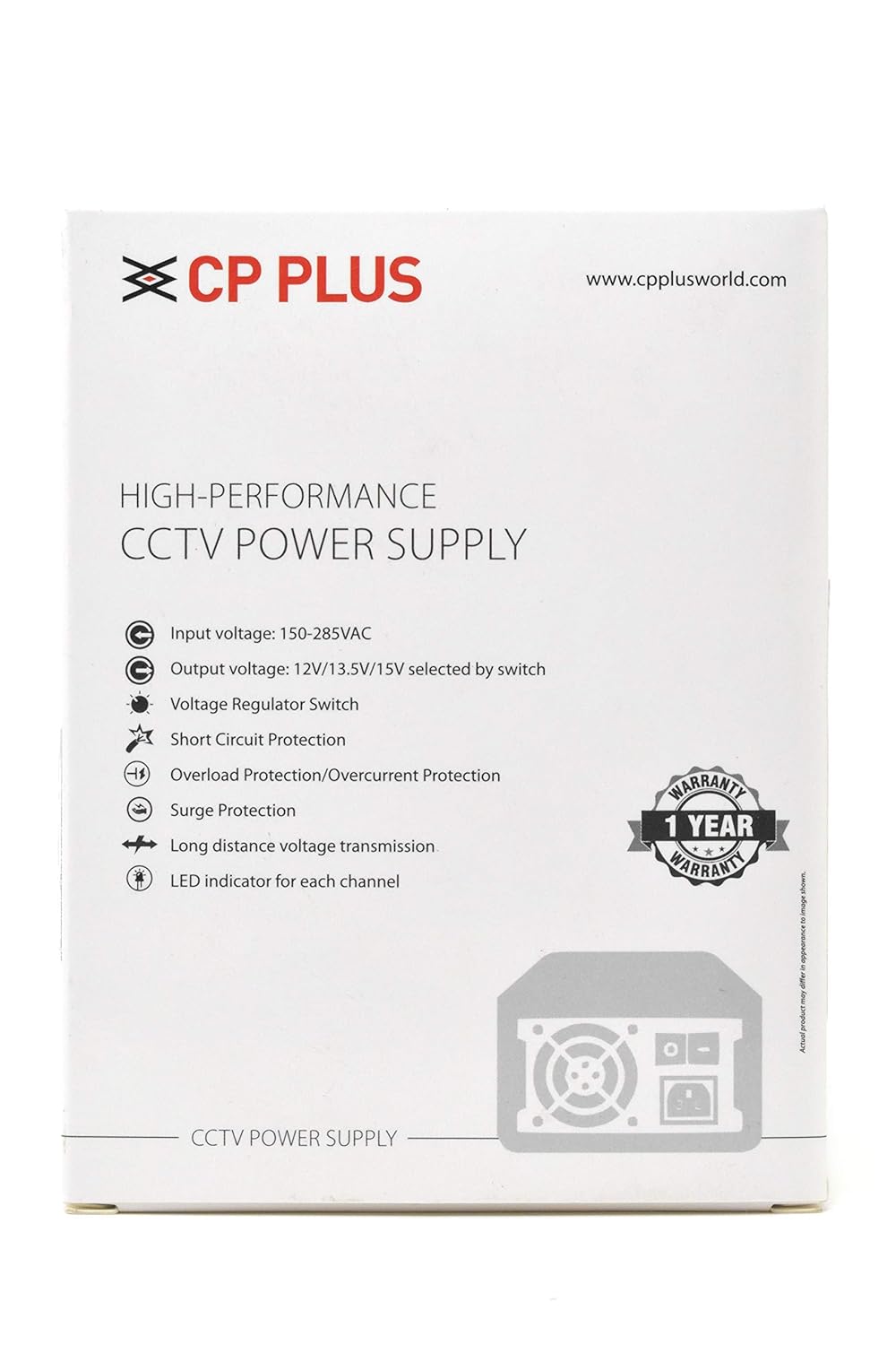 CP Plus CP-DPS-PD08-12D 12V 10Amp 8 Channel Fiber SMPS (Switched-Mode Power Supply)