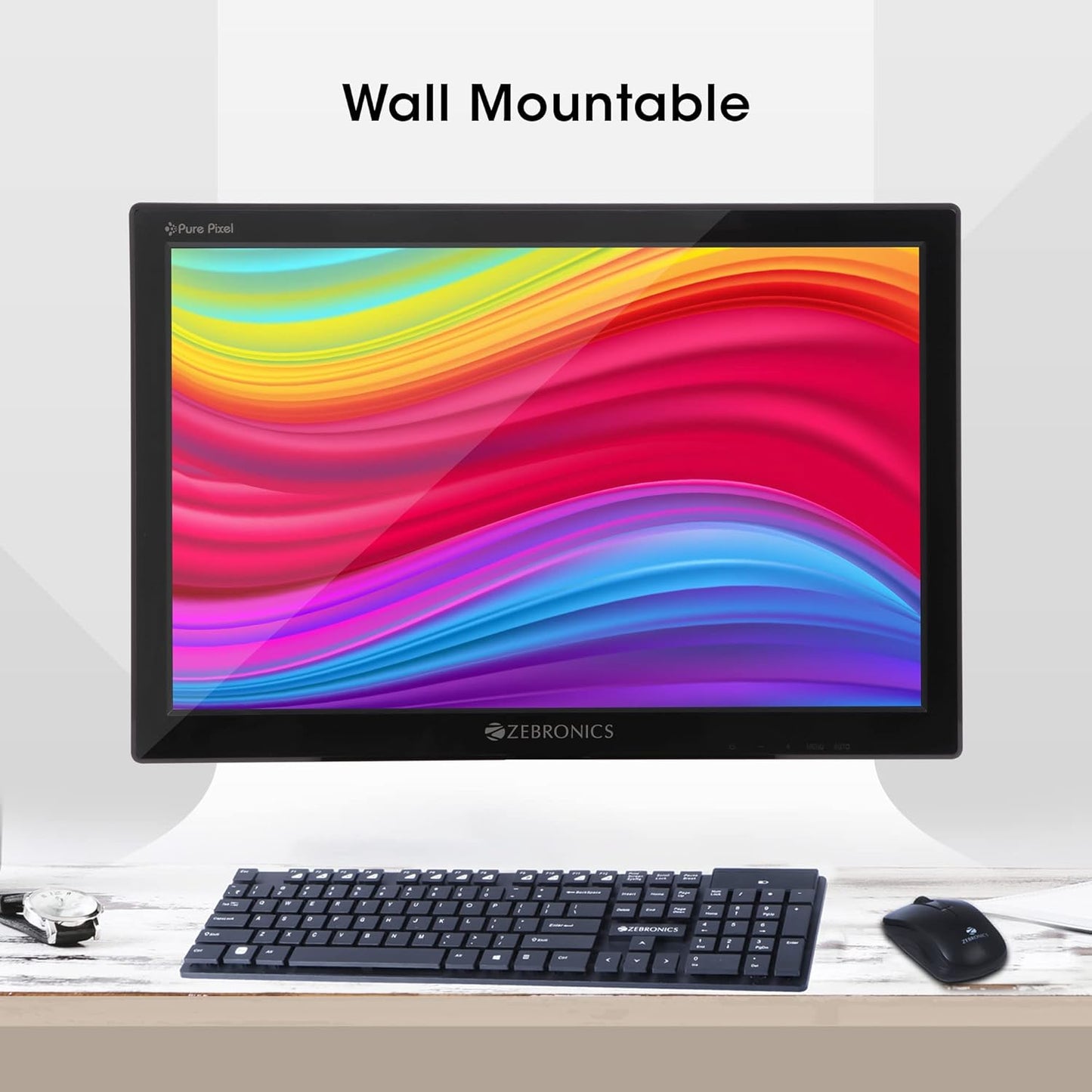 ZEBRONICS Zeb-V16HD LED Monitor with15.4 with Supporting HDMI, has VGA Input, HD 1280 x 800 Pixels, Glossy Panel, Slim Feature and Wall mountable.