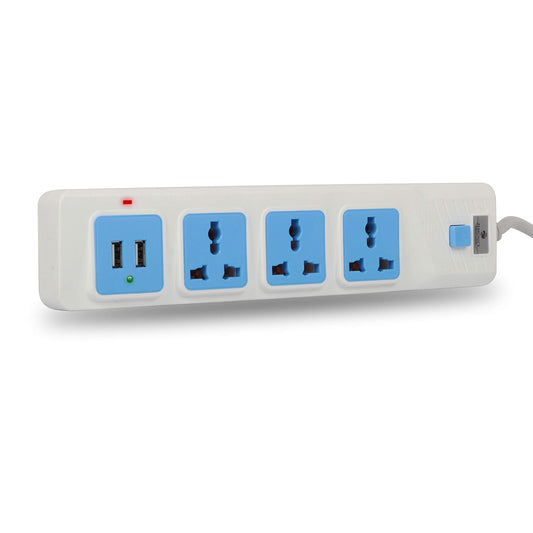 ZEBRONICS - Ps3320U 2500 Watt 220-250 Volts Power Extension Socket That Comes with Three Universal Power Sockets and Also Includes 2 USB Ports, White