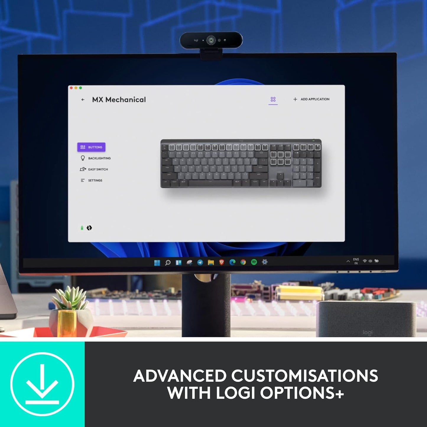 Logitech Mx Mechanical Wireless Illuminated Performance Keyboard, Linear Switches