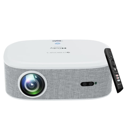 ZEBRONICS PIXAPLAY 28 1080P FHD, 508 cm Screen, Dolby, Smart Projector, 9000 Lumens, Auto Focus, Auto Keystone, HDMI (ARC), Miracast, Dual Band, 30,000 Hour Lamp Life