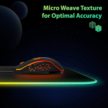 Zebronics Zeb-Blaze XL RGB Gaming Mouse Pad with Micro Weave Texture, 13 RGB Modes, Anti Slip Rubber Base (800x300mm)