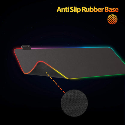 Zebronics Zeb-Blaze XL RGB Gaming Mouse Pad with Micro Weave Texture, 13 RGB Modes, Anti Slip Rubber Base (800x300mm)