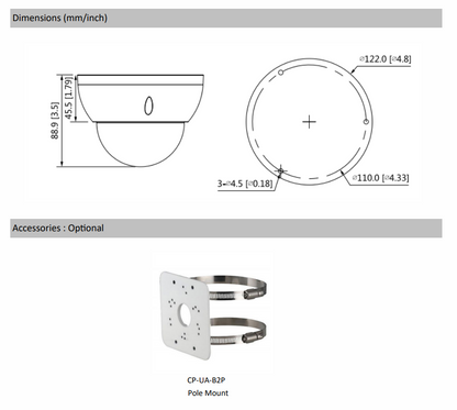 5MP IR Vandal Dome Camera CP-UVC-VB50ZL3-DS